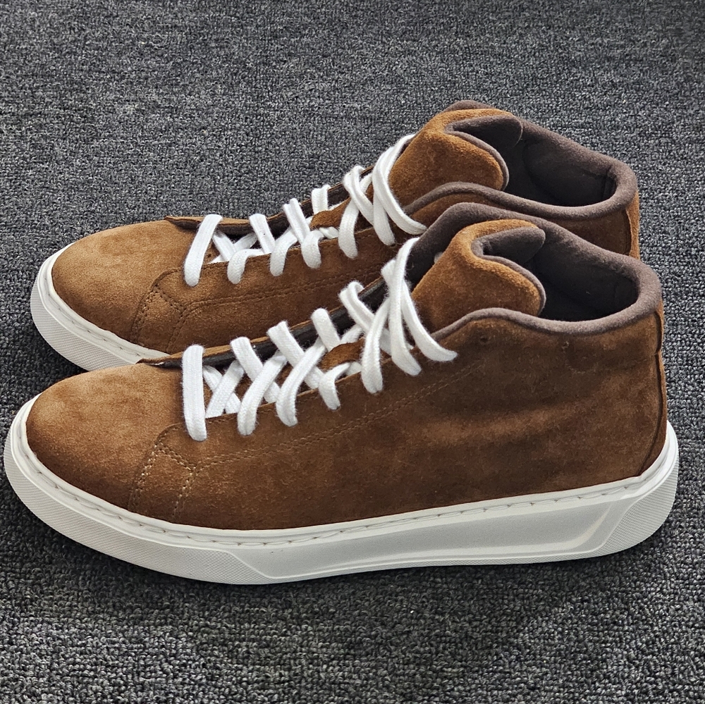 BLKSWN Men's Brown Suede High-Top Lace-Up Sneakers Size 8